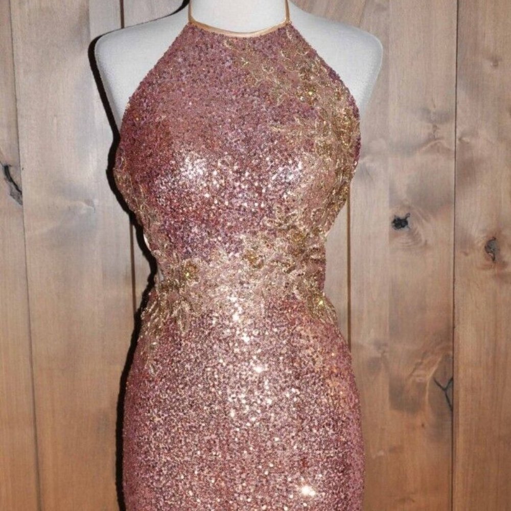 Morrell Maxie Halter Sequin Dress - Picture 10 of 16